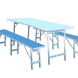 Set de table et bancs aluminium